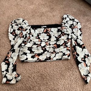 Abercrombie Puff Sleeve Square Neck Top